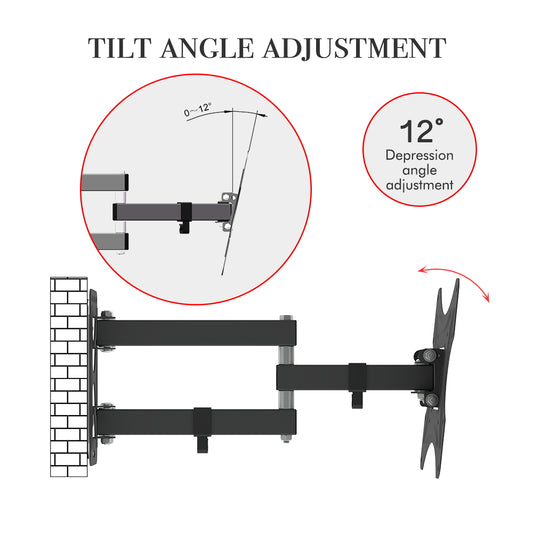 26-50" Adjustable Wall Mount Bracket Rotatable TV Stand TMX200 with Spirit Level