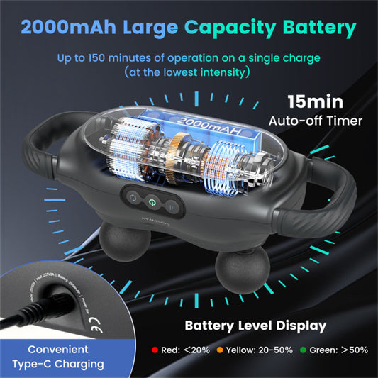 Electric massager comes with 3 massage heads and 3 Modes