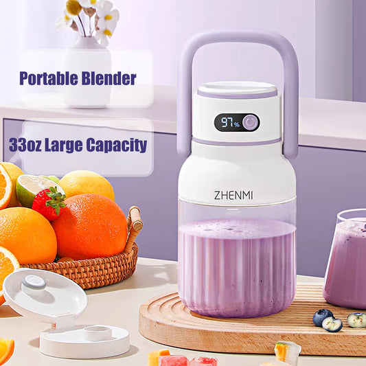 Portable Blender, Personal Blender for Smoothies & Shakes, Cordless, 33oz BPA-Free Vessel, Leakproof Lid with Sip Spout, USB-C Rechargeable, Easy-to-Clean Parts - Purple