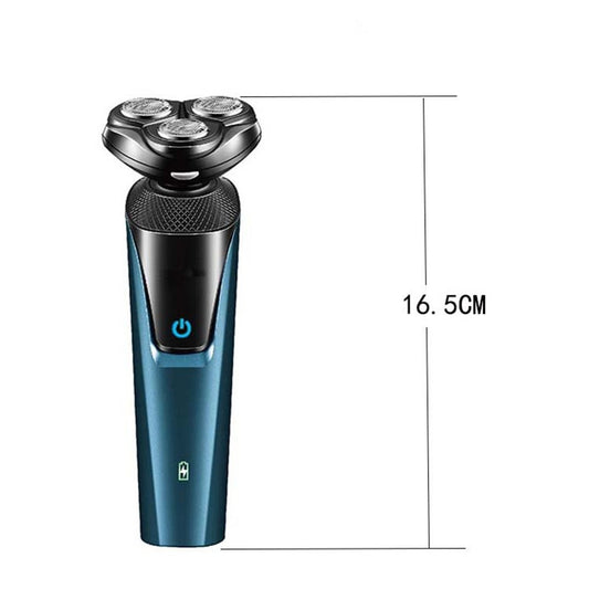 USB Rechargeable 3-In-1 Men's Professional Multi-function Cheek Beard Trimmer Men Nose Hair Cutting Barber Shaver Machine Blue (Logistics only For USPS.TK/TMEU only For self-pickup)