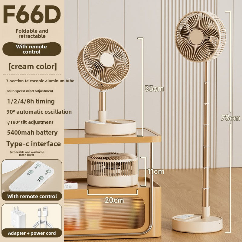 Foldable Telescopic USB Rechargeable Fan with Remote