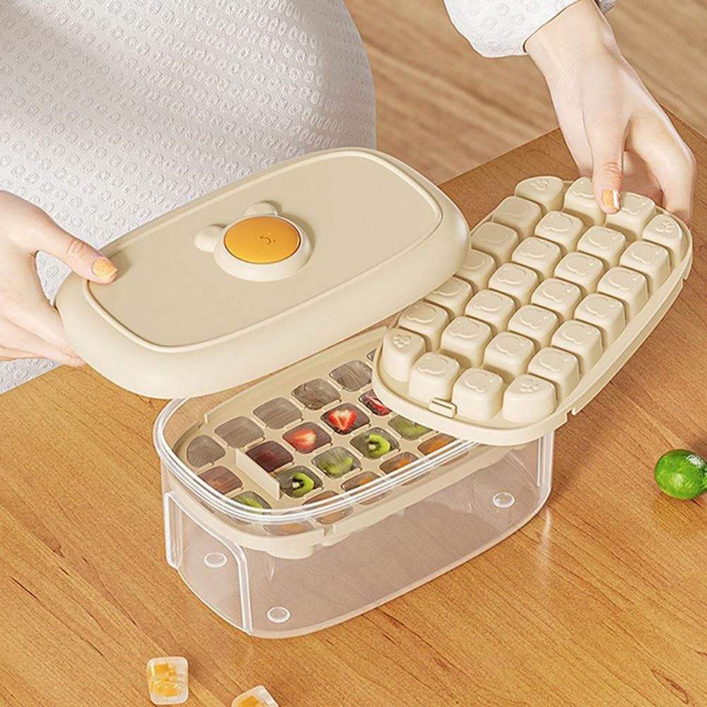 Practical Refrigerator Ice Cubes Tray System Nonslip Base Cocktails Making Tool green