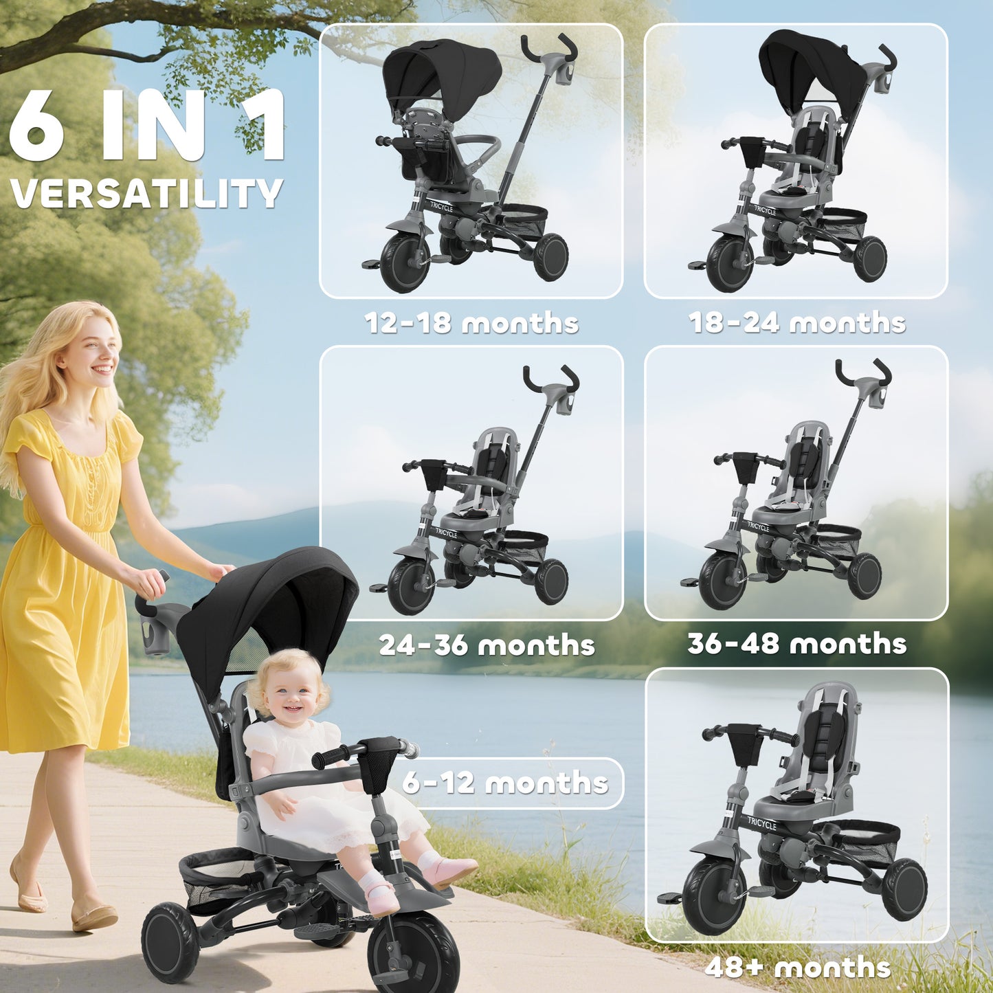 Kids Trike with Adjustable Backrest