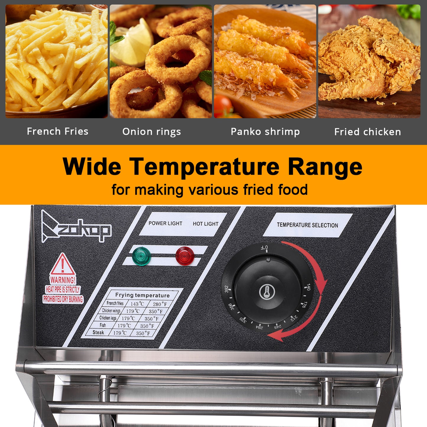 Stainless Steel Single Cylinder Electric Fryer US Plug