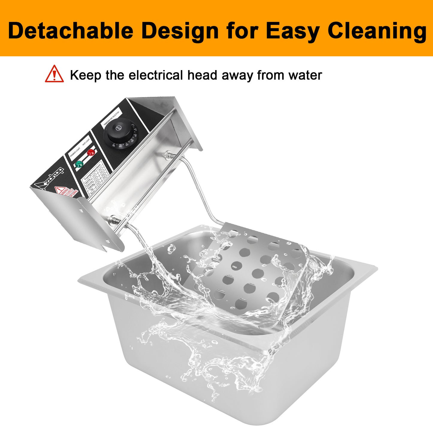 Stainless Steel Single Cylinder Electric Fryer US Plug