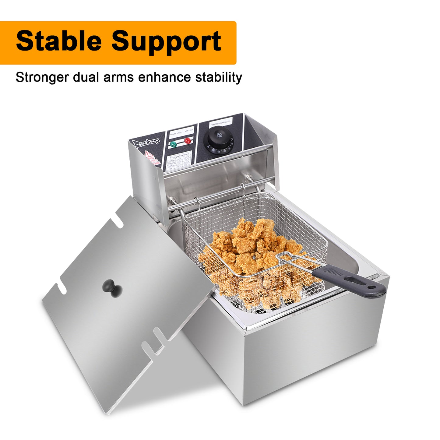 Stainless Steel Single Cylinder Electric Fryer US Plug
