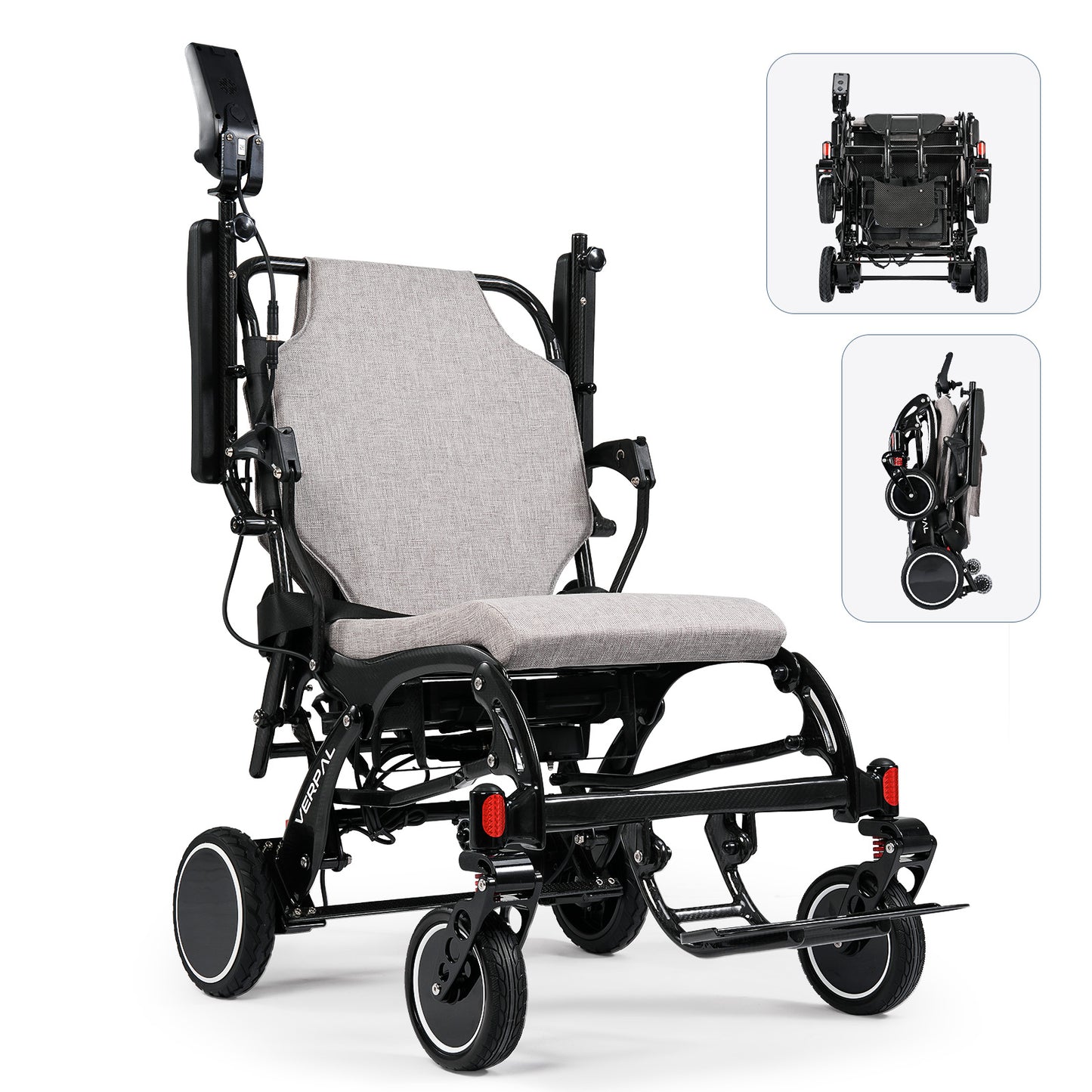21" Lightweight Carbon Fiber Electric Wheelchairs for Adults, 20 Miles Long Range Motorized Wheelchairs Intelligent Wheelchairs for Adults All Terrain Wheelchairs Portable Airline Approved