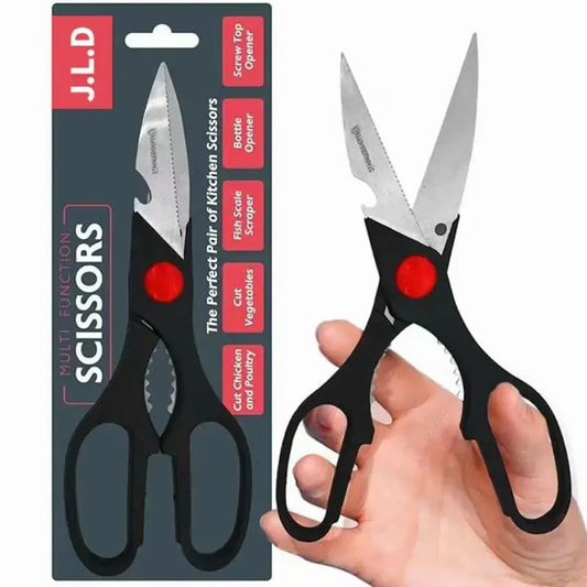 Food Scissors, Sharp Scissors with Nutcrackers, Bottle Opener, Can Opener, Vegetable Cutting Scissors, Chopping Scissors, Multi-Purpose Utensil Gadgets(USPS shipping, pickup supported)