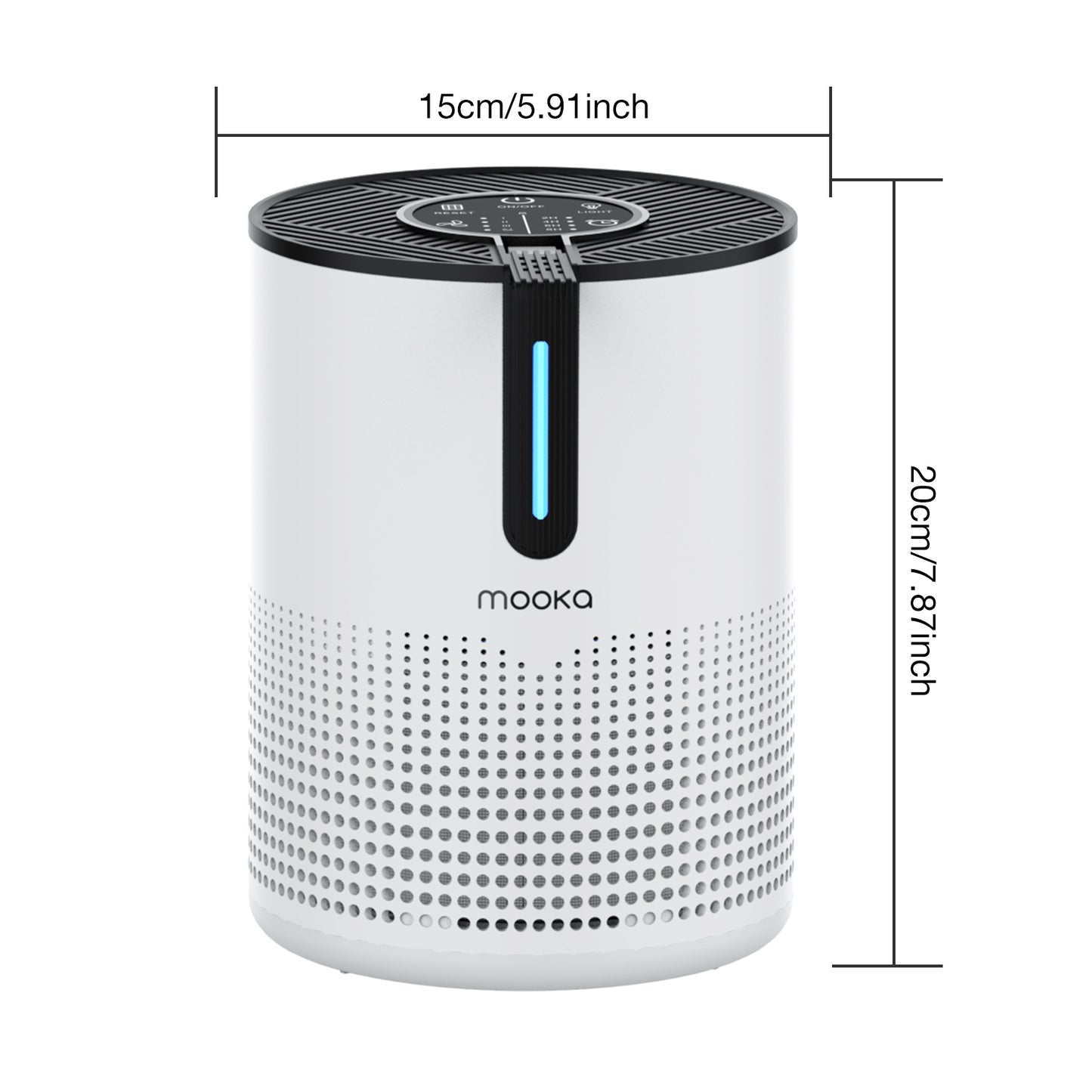 MOOKA 475Sq.ft Air Purifier Cleaner HEPA Filter Remove Odor Dust Mold Home Allergies Smog