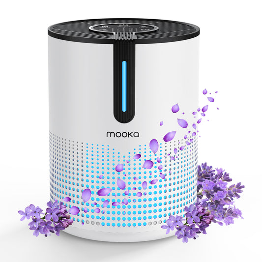 MOOKA 475Sq.ft Air Purifier Cleaner HEPA Filter Remove Odor Dust Mold Home Allergies Smog
