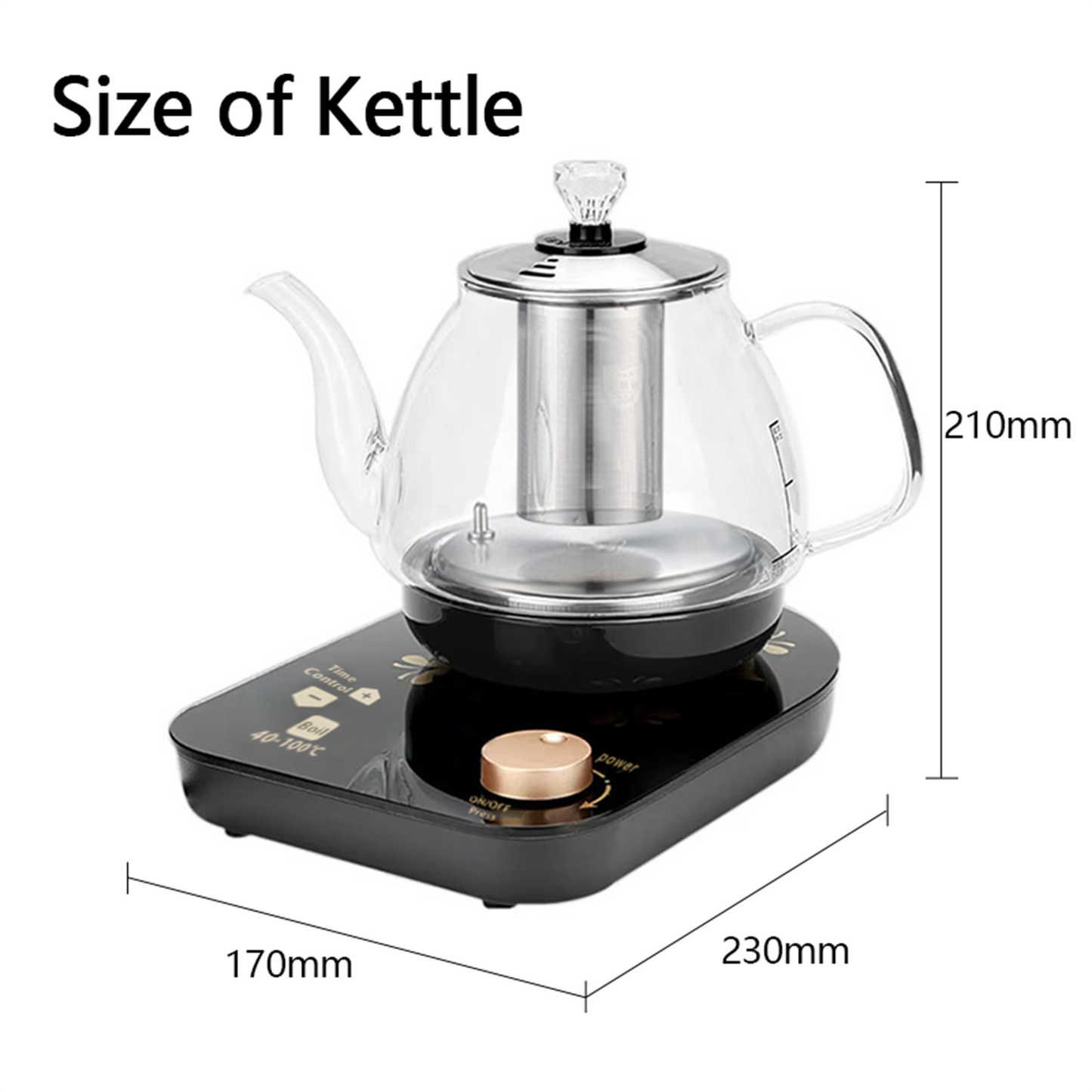 Professional multi-functional glass teapot | 800ml fast heating, cooking and brewing integrated electric kettle with stainless steel filter(UPS/FEDEX/UniUni/GOFO logistics delivery support self-pickup