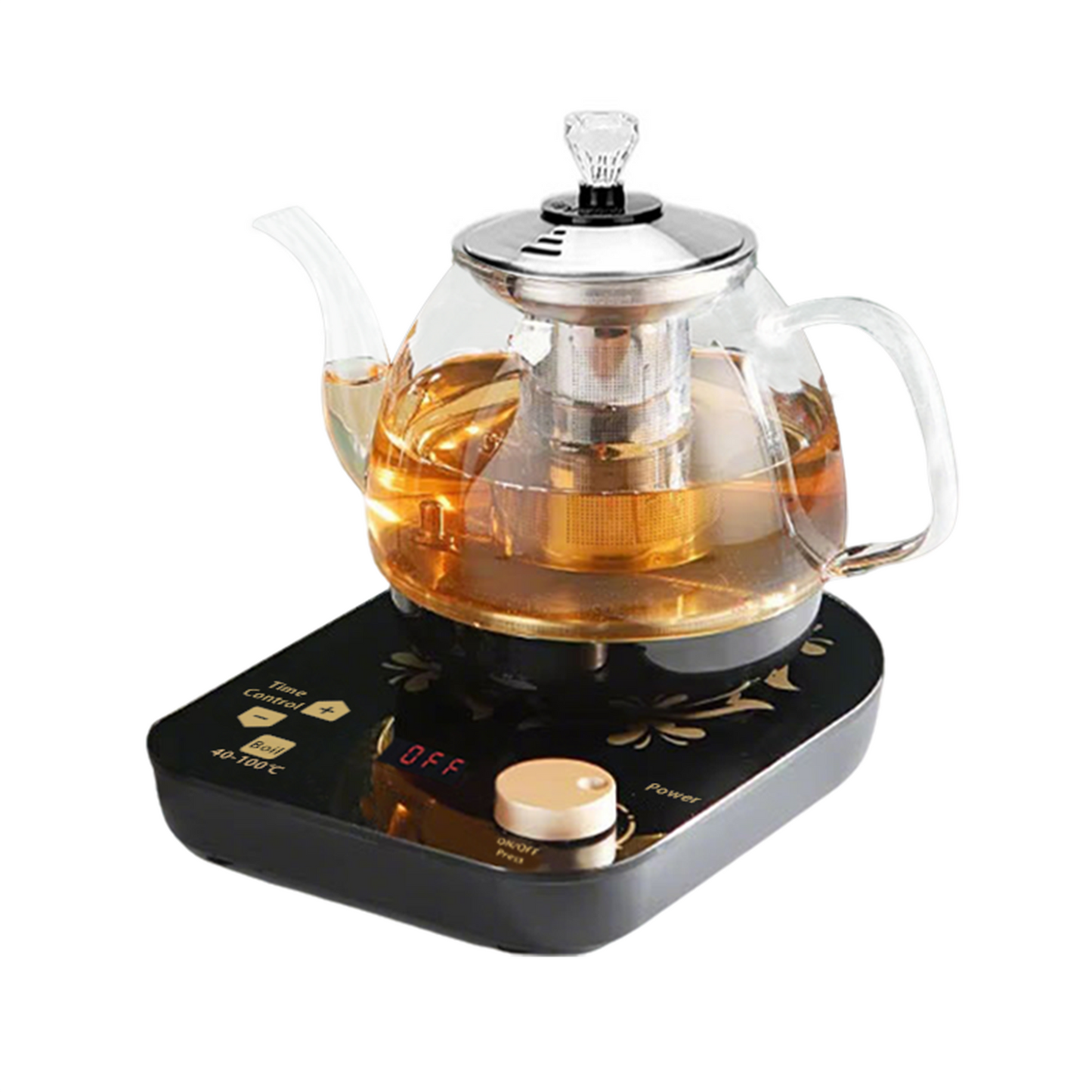 Professional multi-functional glass teapot | 800ml fast heating, cooking and brewing integrated electric kettle with stainless steel filter(UPS/FEDEX/UniUni/GOFO logistics delivery support self-pickup