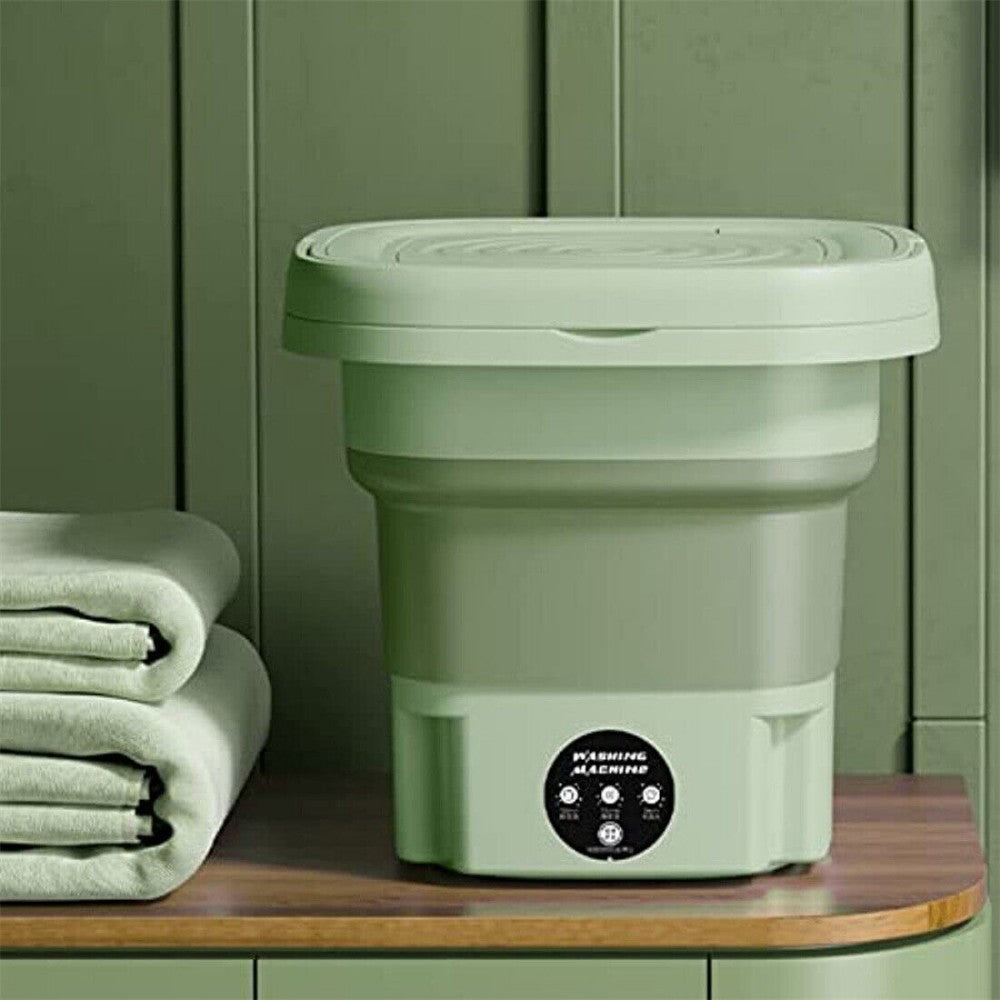 8L Portable Washing Machine Mini Washer Foldable Washer and Spin Dryer Travel UK Green