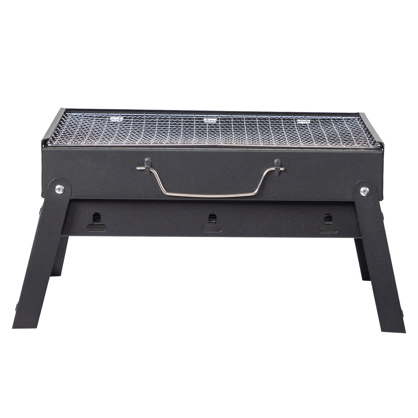 Portable BBQ Grill with Folding Feet, Compact and Lightweight Charcoal Grill for Outdoor Camping, Backyard, Picnic, Beach Party, and Family Outings