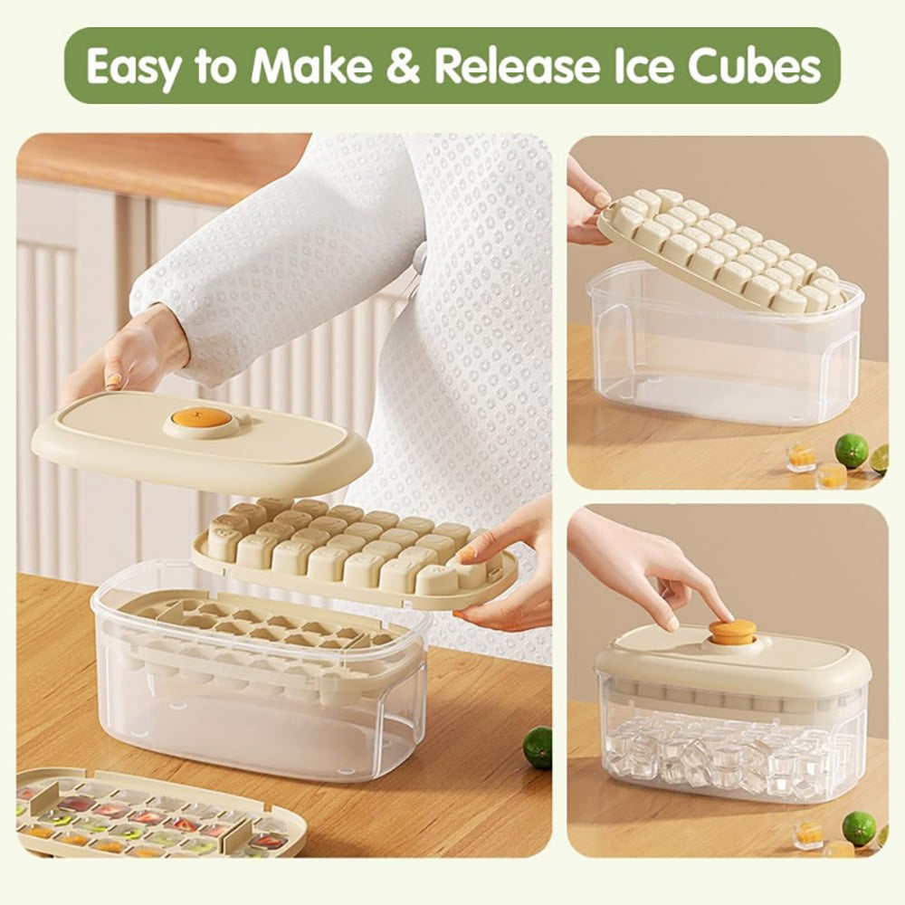 Practical Refrigerator Ice Cubes Tray System Nonslip Base Cocktails Making Tool green