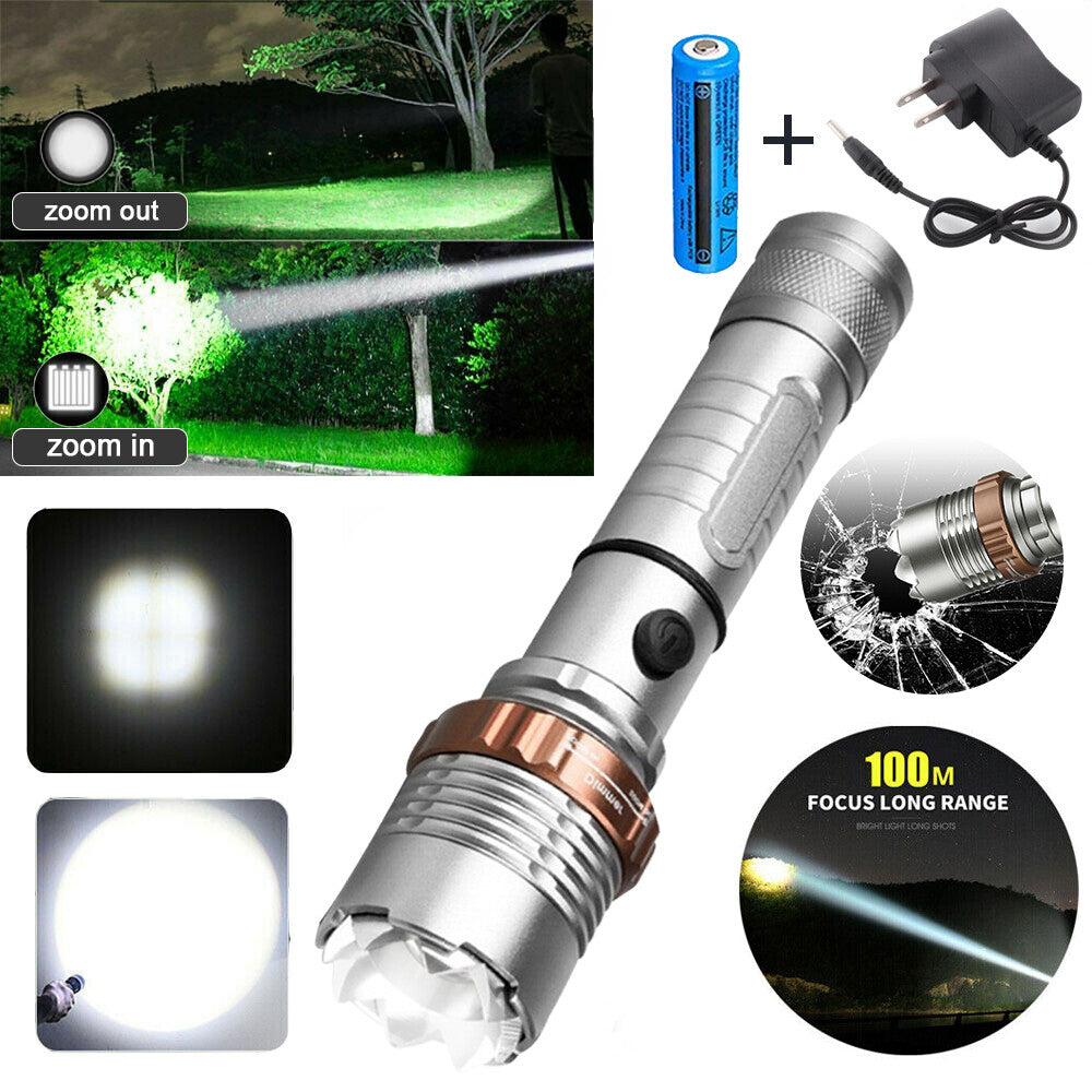 Rechargeable LED Flashlight Lamp 5-Modes Zoomable Hiking Camping Outdoor Torch +Battery+Charger（TK/TMEU for self-pickup）

Note : This product is available only in US marketplace