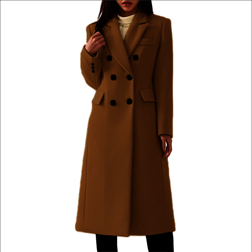 New AutumnWinter Simple Womens Wool Coat