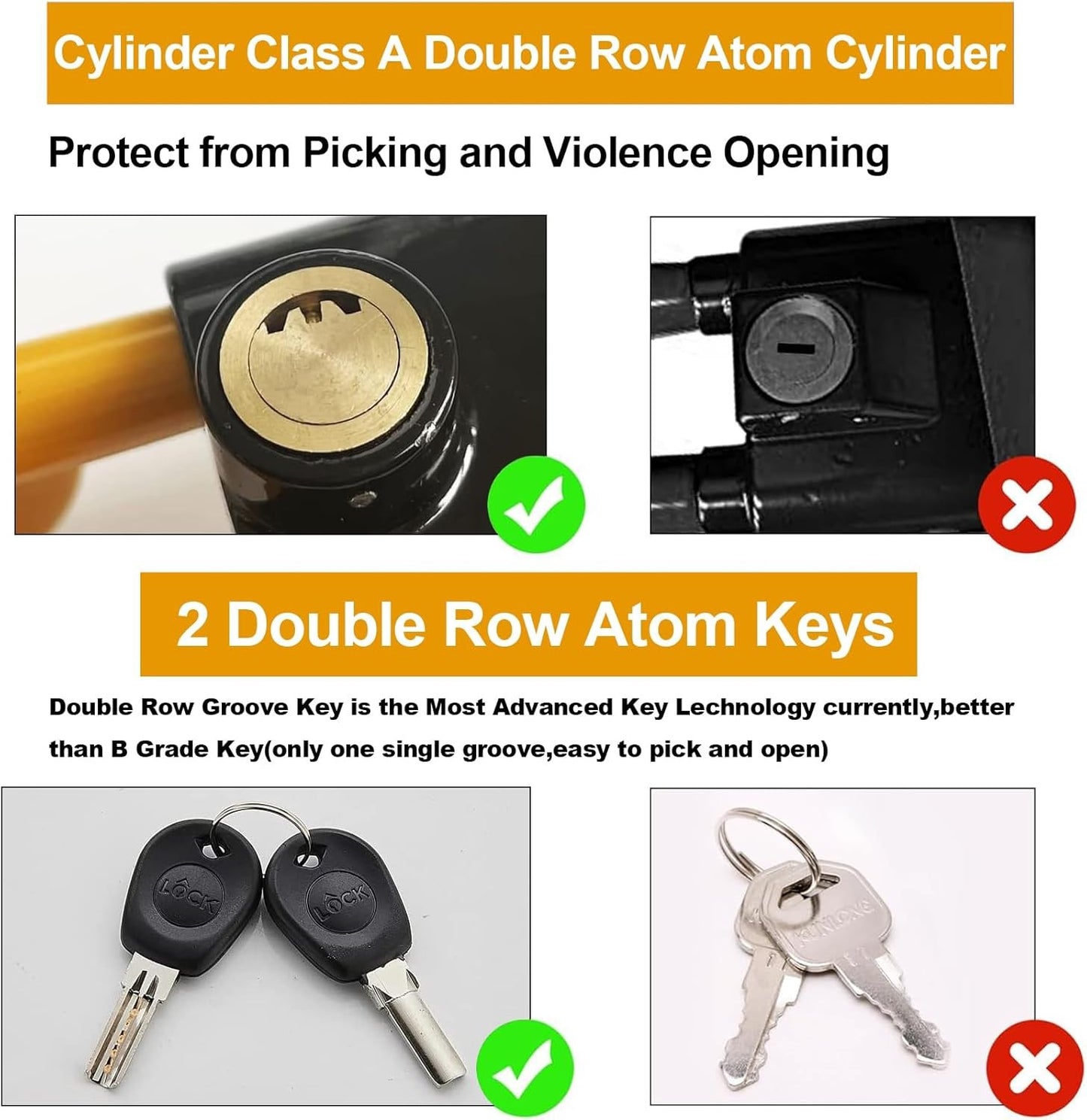 Car Steering Wheel Lock HEAVY DUTY High Security Anti Theft Hook Van Hook Crook
