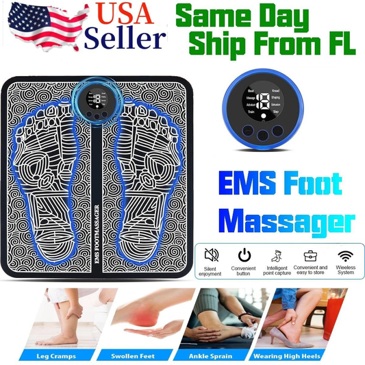 Electric Foot Massager Pad Blood Circulation Muscle Stimulator Mat 19 Levels and 8 Modes-Massage Mat(Logistics only For USPS.TK/TMEU only For self-pickup)