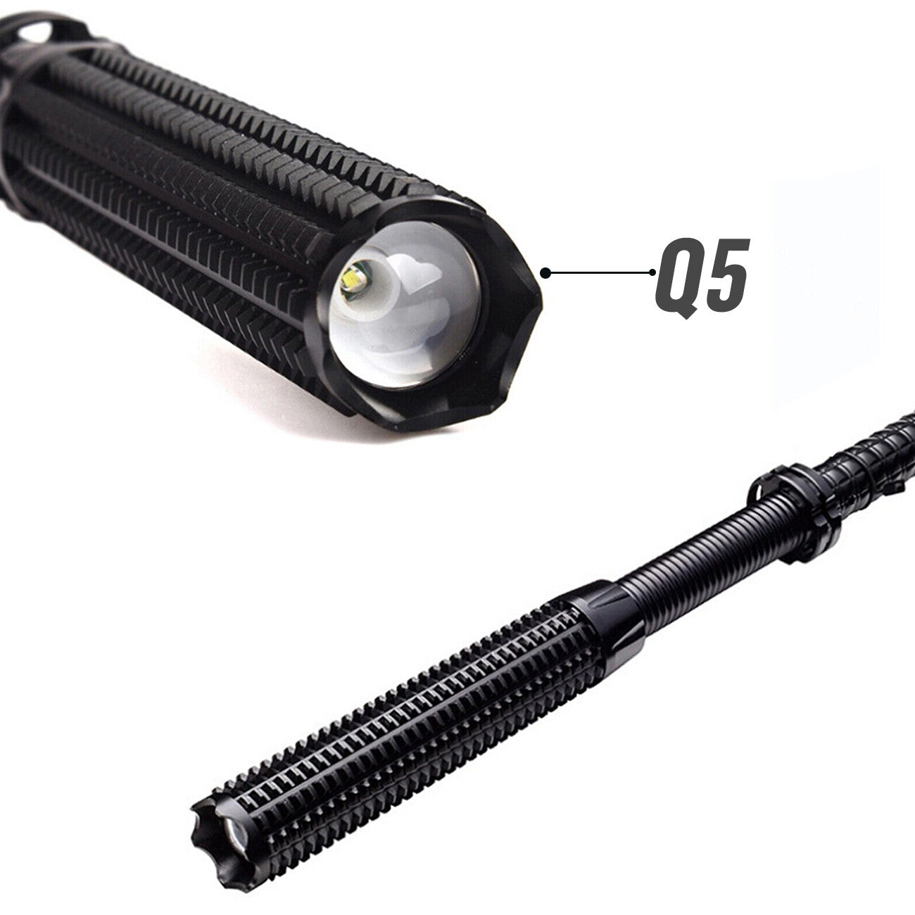 USB Rechargeable LED Flashlight Retractable Torch 3-Mode Zoomable Security Light Outdoor Flashlight Set(Platform policies vary; relevant qualifications are attached via link, please do not list products without required qualifications)