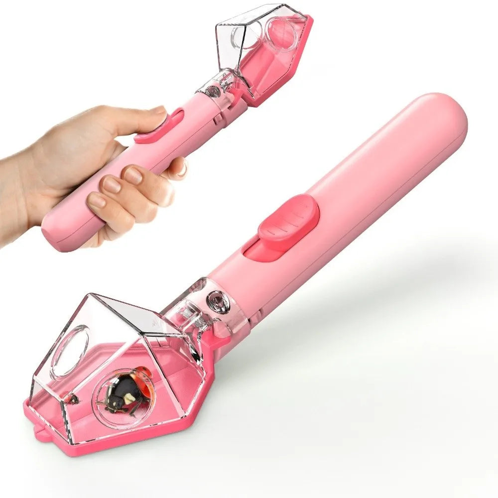 ortable insect catcher in pink – kids bug viewer with 6X magnifying lens