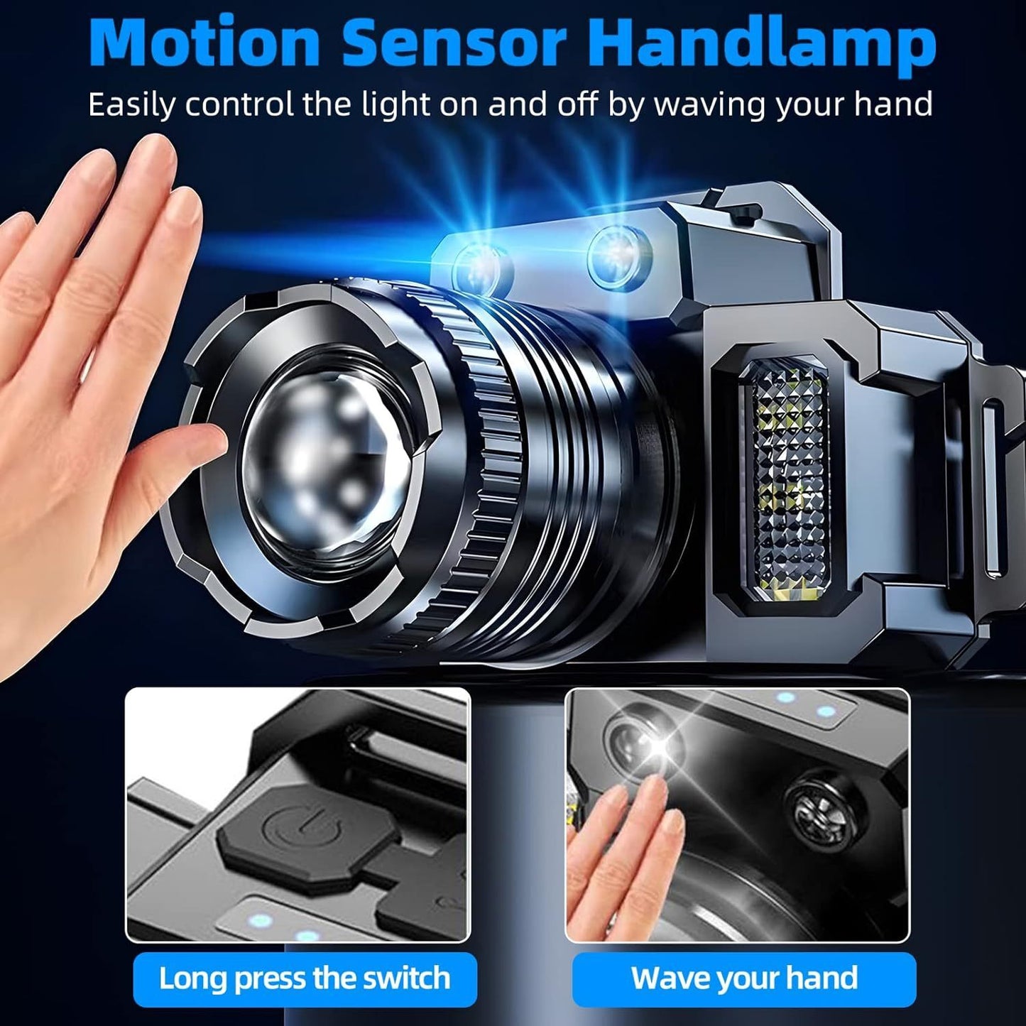 5-Modes LED Headlamp Motion Sensor Headlamp USB Rechargeable Canping Hiking Headlight(Platform policies vary; relevant qualifications are attached via link, please do not list products without required qualifications)