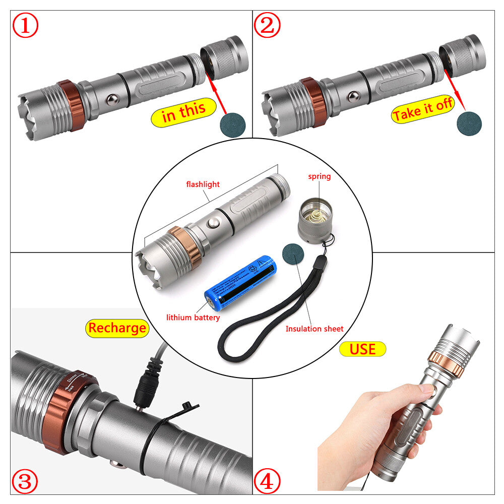 Rechargeable LED Flashlight Lamp 5-Modes Zoomable Hiking Camping Outdoor Torch +Battery+Charger（TK/TMEU for self-pickup）

Note : This product is available only in US marketplace