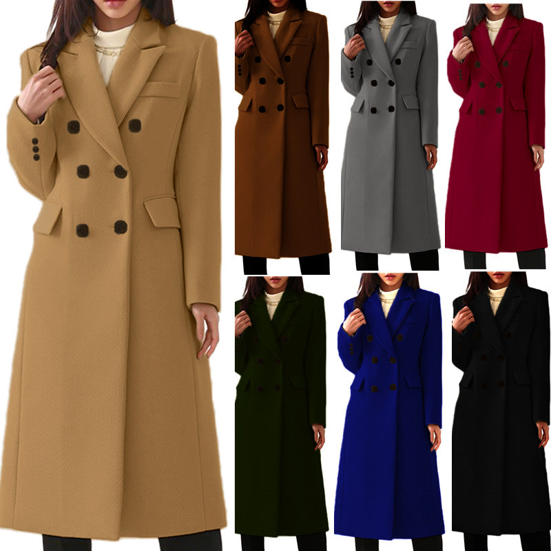 New AutumnWinter Simple Womens Wool Coat