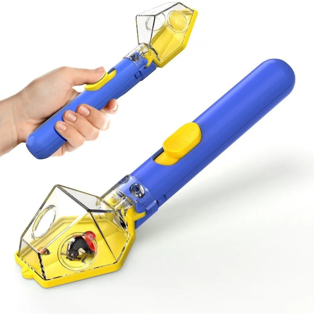 Portable insect catcher in blue – kids bug viewer with 6X magnifying lens