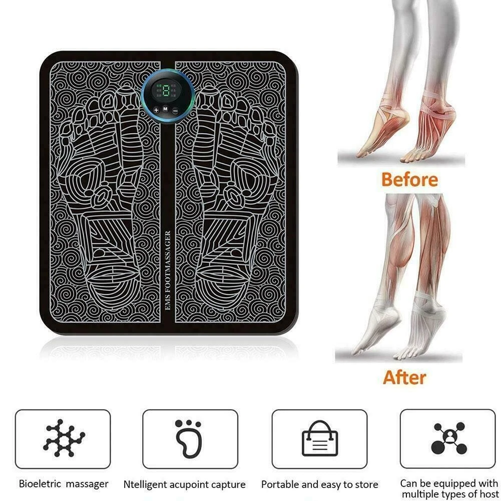 Electric Foot Massager Pad Blood Circulation Muscle Stimulator Mat 19 Levels and 8 Modes-Massage Mat(Logistics only For USPS.TK/TMEU only For self-pickup)
