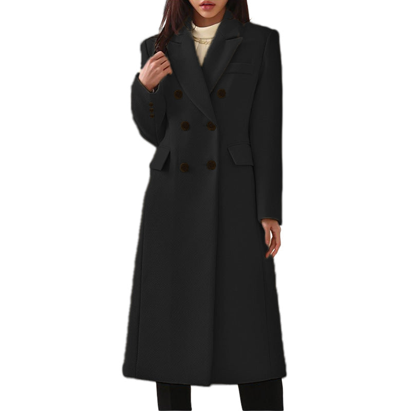 New AutumnWinter Simple Womens Wool Coat