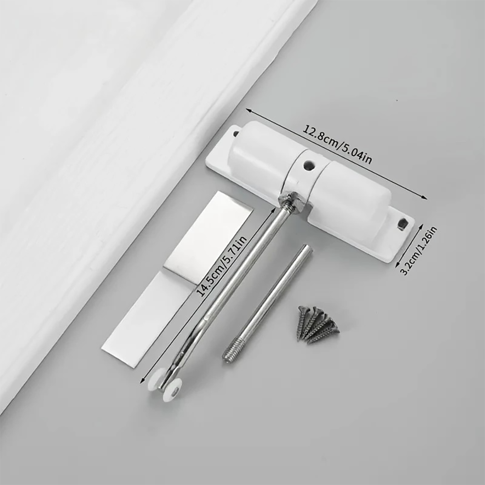 Door Closer High Usage Environments Versatile Design Customizable Closing Speed White