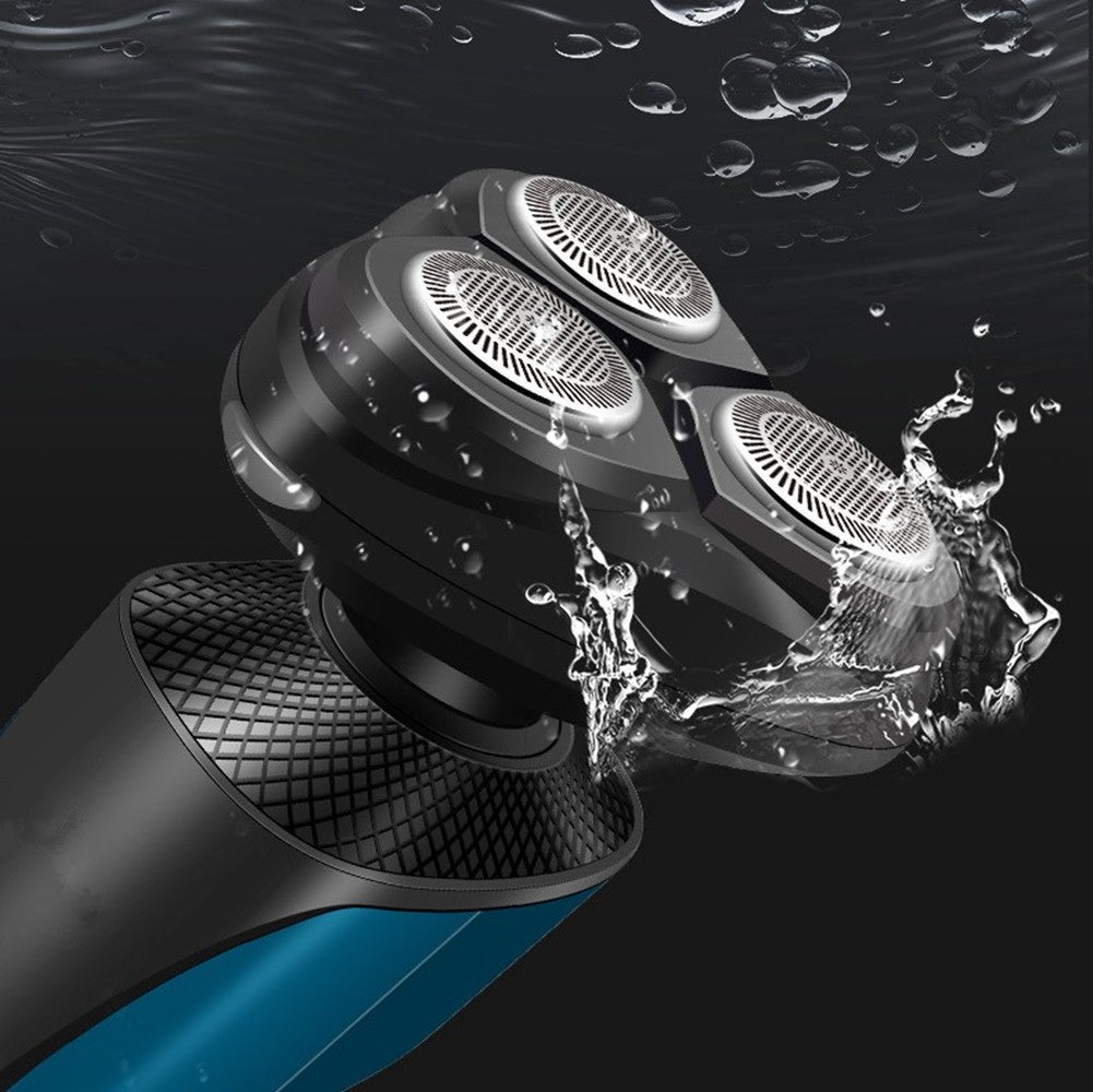 USB Rechargeable 3-In-1 Men's Professional Multi-function Cheek Beard Trimmer Men Nose Hair Cutting Barber Shaver Machine Blue (Logistics only For USPS.TK/TMEU only For self-pickup)