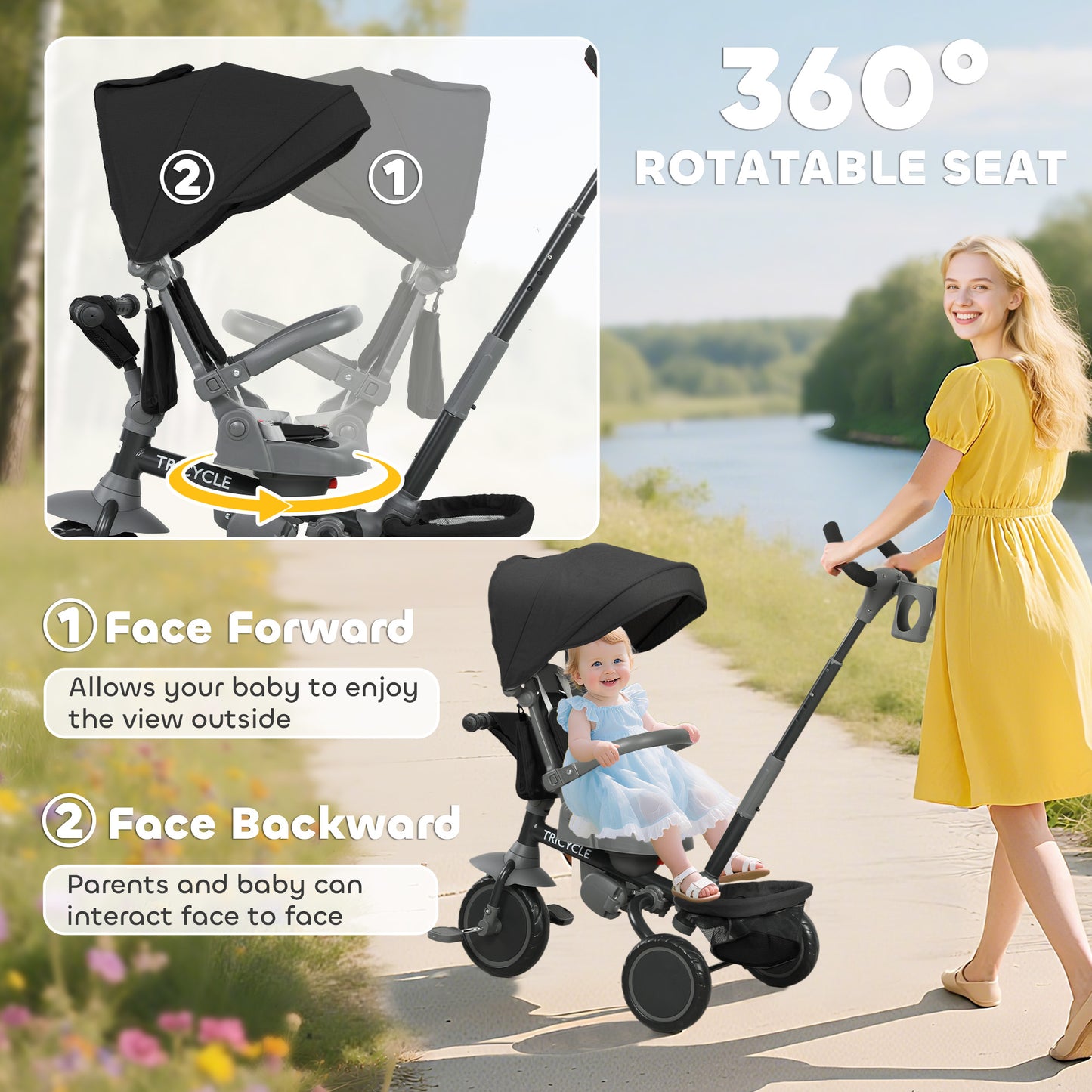 Kids Trike with Adjustable Backrest