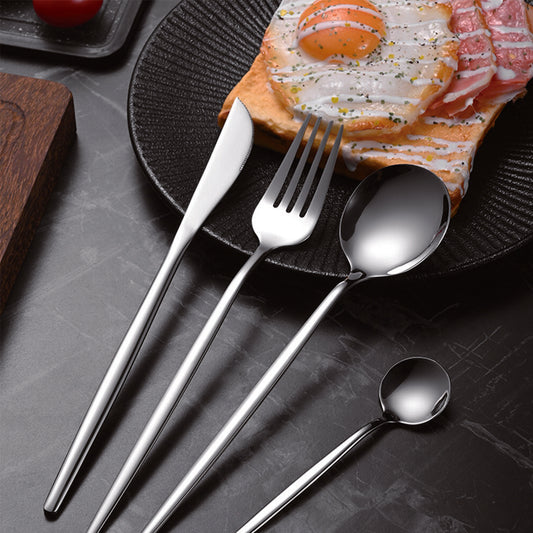 30pc CUTLERY DINNER SET STAINLESS STEEL METAL STAND RACK FORKS TEA SPOONS POLISH