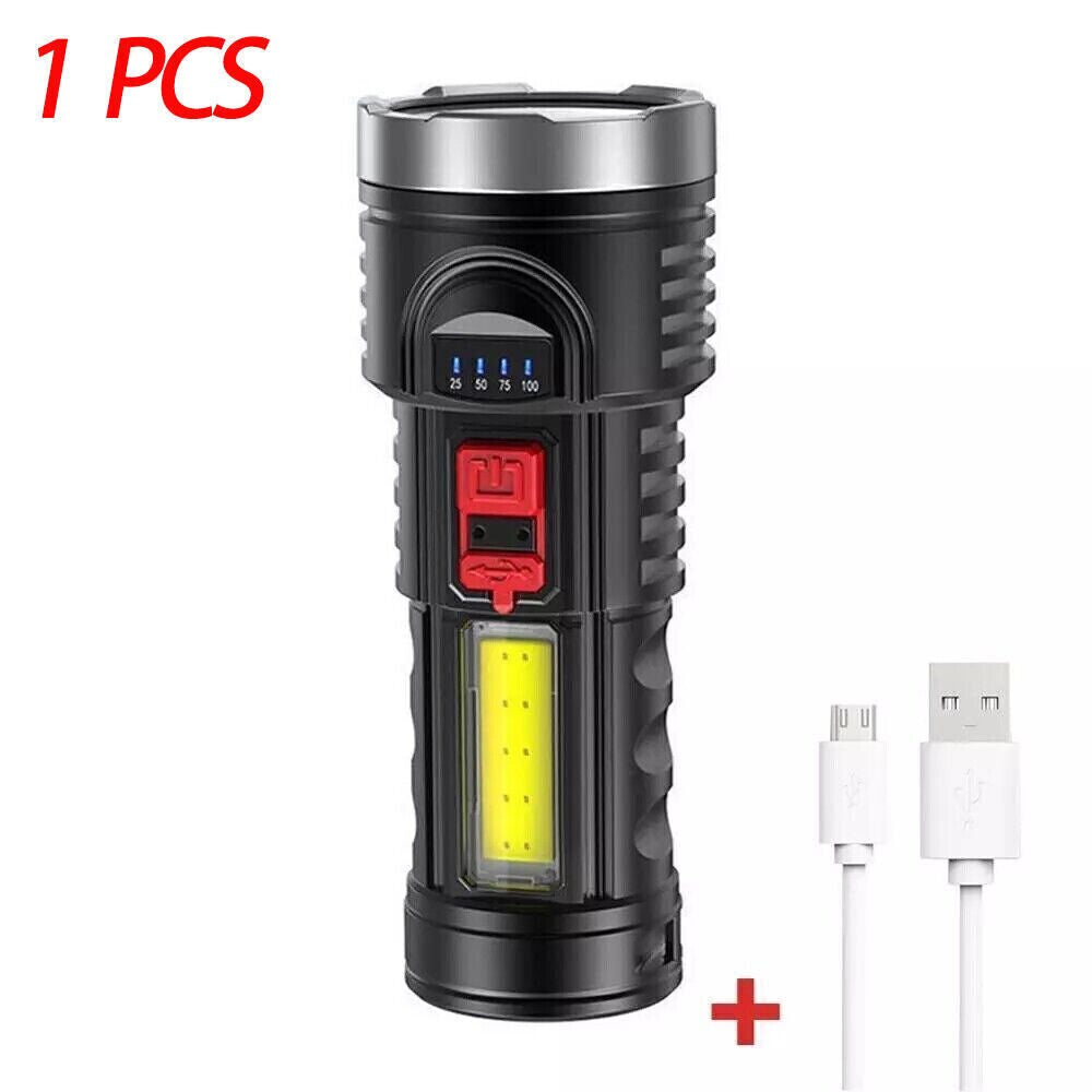 USB Rechargeable LED Flashlight 4-Modes Camping Hiking Torch Work Light(Platform policies vary; relevant qualifications are attached via link, please do not list products without required qualifications)