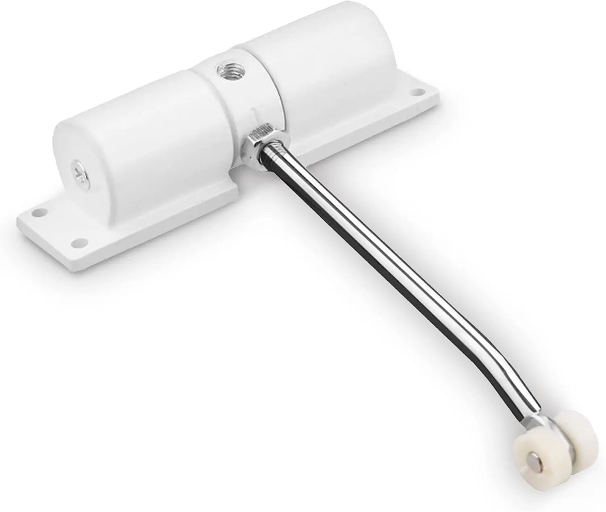 Door Closer High Usage Environments Versatile Design Customizable Closing Speed White