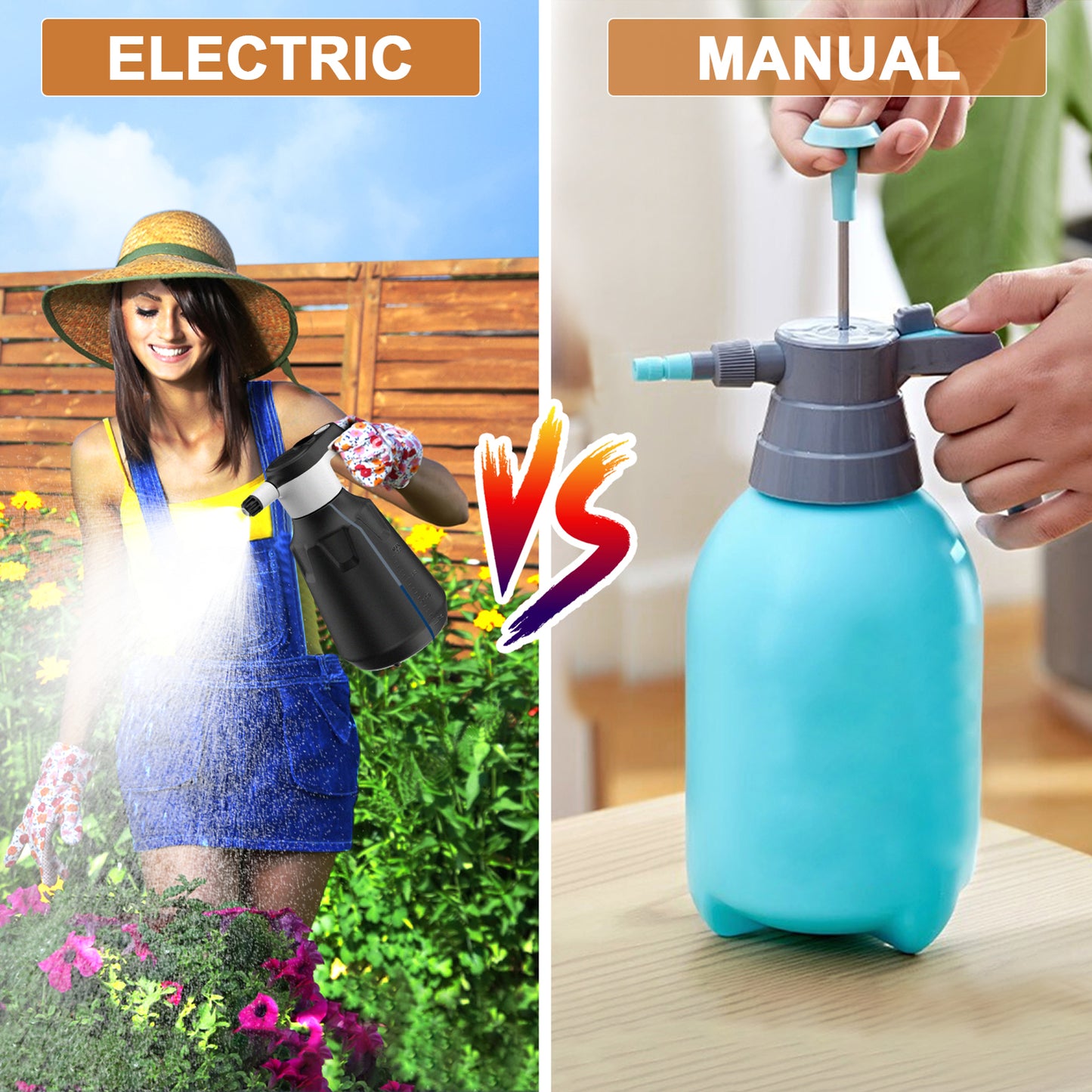 (ABC)0.5 Gallon Electric Plant Mister Spray Bottle, Battery Rechargeable Automatic Watering Can for Indoor Outdoor Plant, Handheld Sprayers in Lawn & Garden, Pump Free, 2200mAh Battery亚马逊禁售