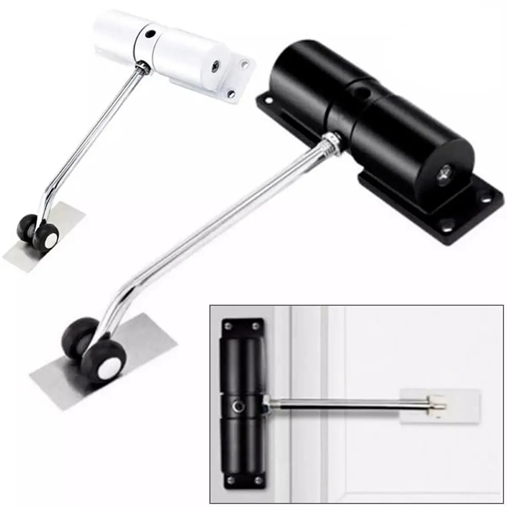 Door Closer High Usage Environments Versatile Design Customizable Closing Speed White