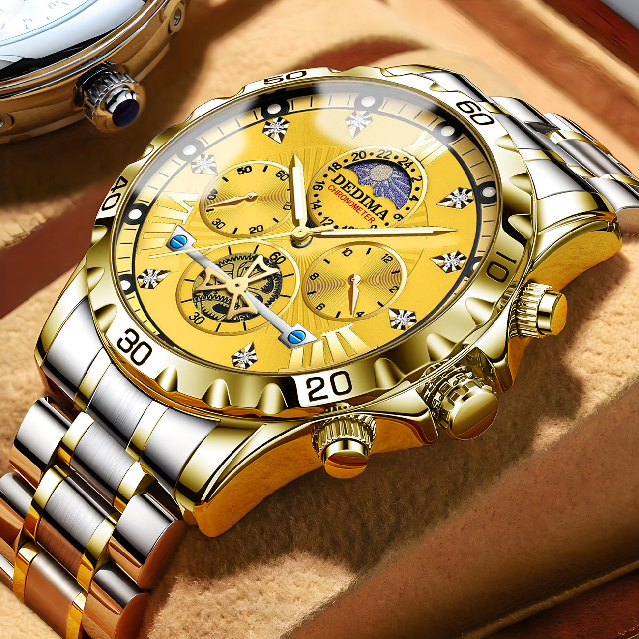 Business Luminous Waterproof Flywheel Quartz Watch