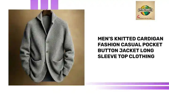 Men's Knitted Cardigan Fashion Casual Pocket Button Jacket Long Sleeve Top Clothing by@Outfy