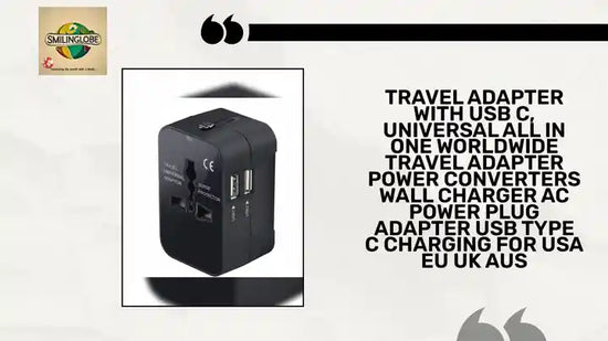 Travel Adapter With USB C, Universal All In One Worldwide Travel Adapter Power Converters Wall Charger AC Power Plug Adapter USB Type C Charging For USA EU UK AUS by@Outfy
