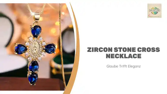 Zircon Stone Cross Necklace by@Outfy