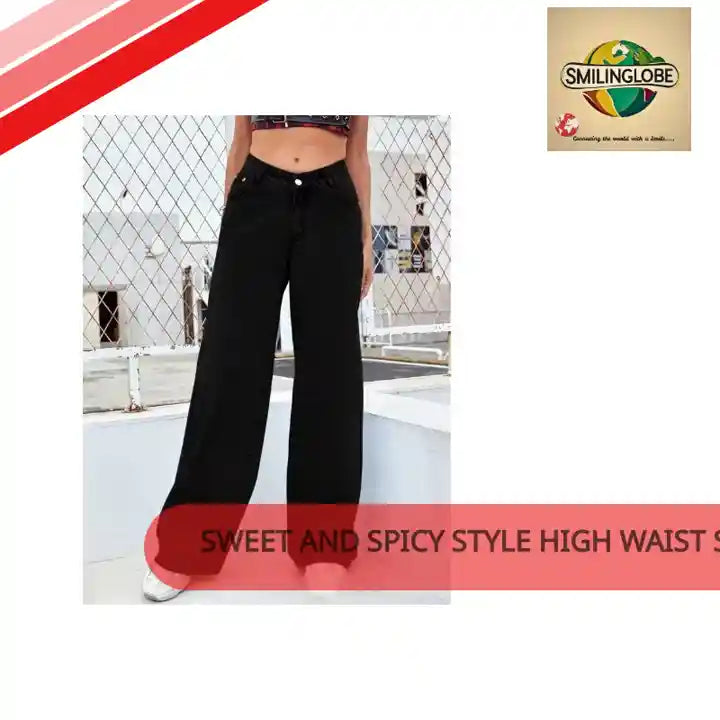 Sweet And Spicy Style High Waist Straight Jeans Women's Clothing by@Outfy