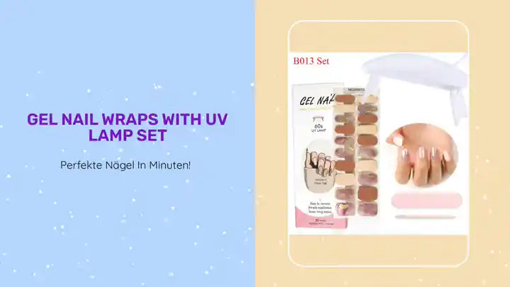 Gel Nail Wraps with UV Lamp Set by@Outfy