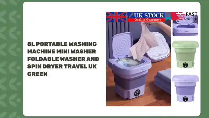 8L Portable Washing Machine Mini Washer Foldable Washer and Spin Dryer Travel UK Green by@Outfy