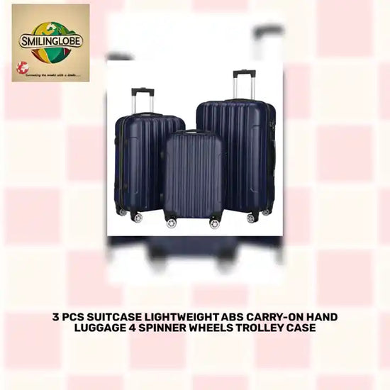 3 Pcs Suitcase Lightweight ABS Carry-on Hand Luggage 4 Spinner Wheels Trolley Case by@Outfy