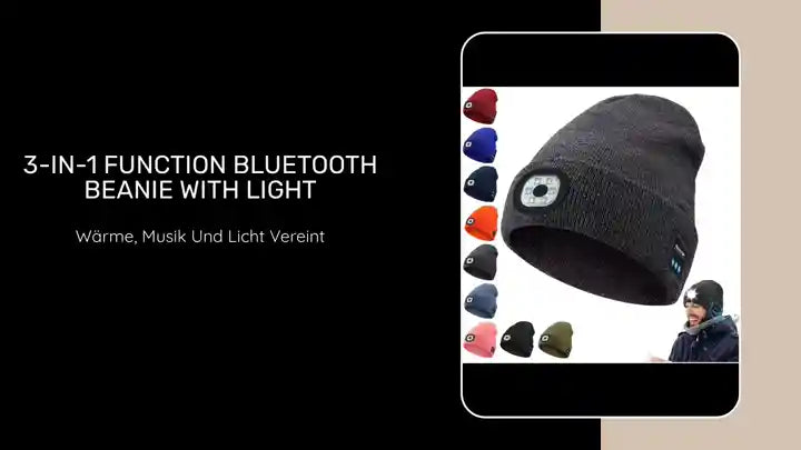3-in-1 Function Bluetooth Beanie with Light by@Outfy