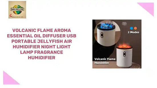 Volcanic Flame Aroma Essential Oil Diffuser USB Portable Jellyfish Air Humidifier Night Light Lamp Fragrance Humidifier by@Outfy