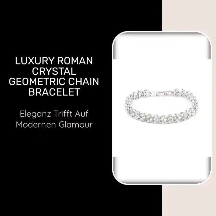 Luxury Roman Crystal Geometric Chain Bracelet by@Outfy